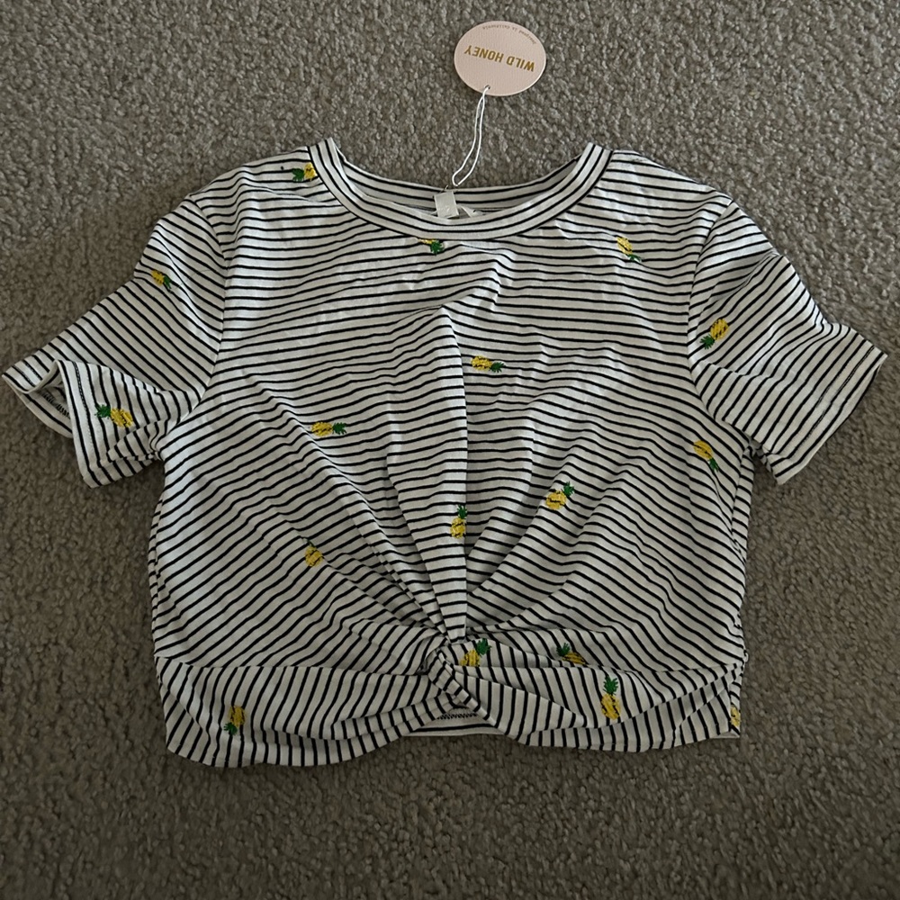 NWT Striped pineapple crop top